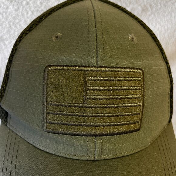 Highland Tactical Hat Cap Fitted OSFM Green Canvas Logo Mesh Vented Adult Mens - Picture 2 of 5